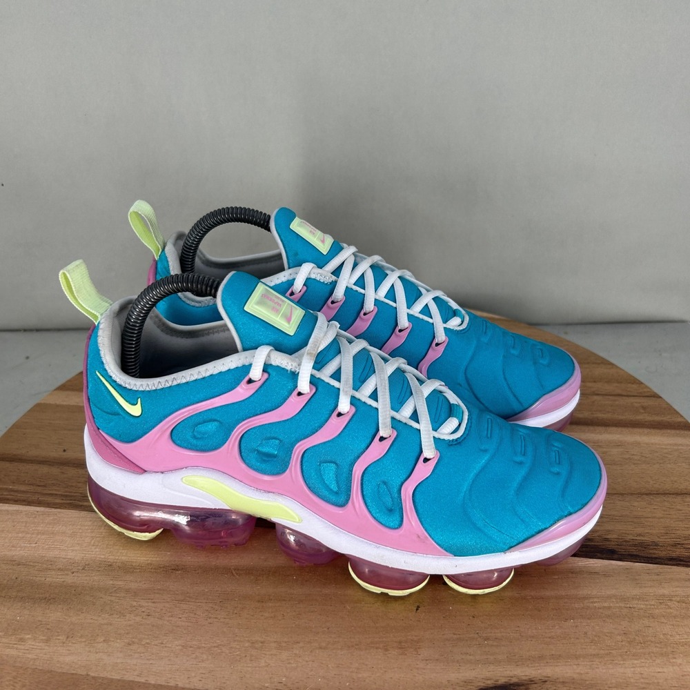 Nike Air VaporMax Plus Blue Pink Yellow CW7014-100 Womens 8.5 Running Shoes